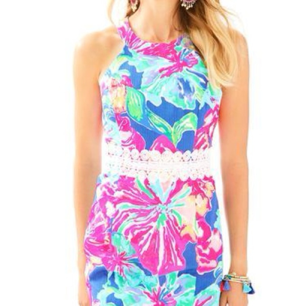 NWT size 8 Lilly Pulitzer Ashlyn shift dress in Beckon blue jungle utopia